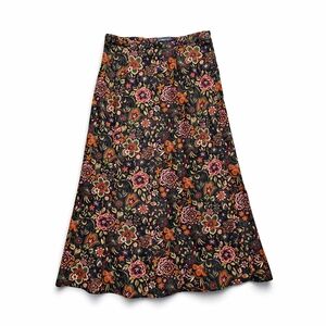 Elementz Women’s Floral Midi Skirt M Cottagecore Boho A-Line Earthy Colors